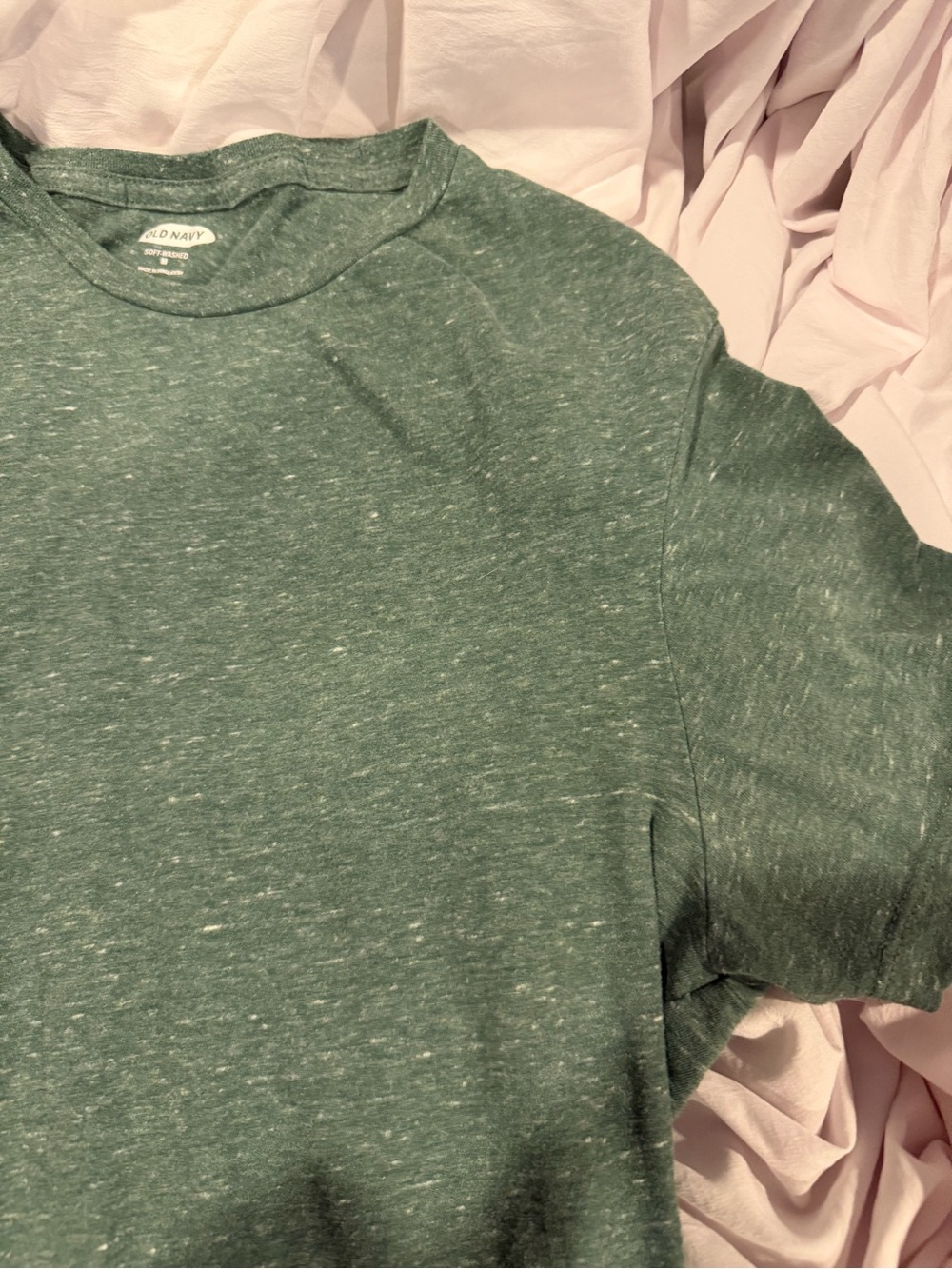 Old Navy Mens Green Heather Short-Sleeve Crew Tee